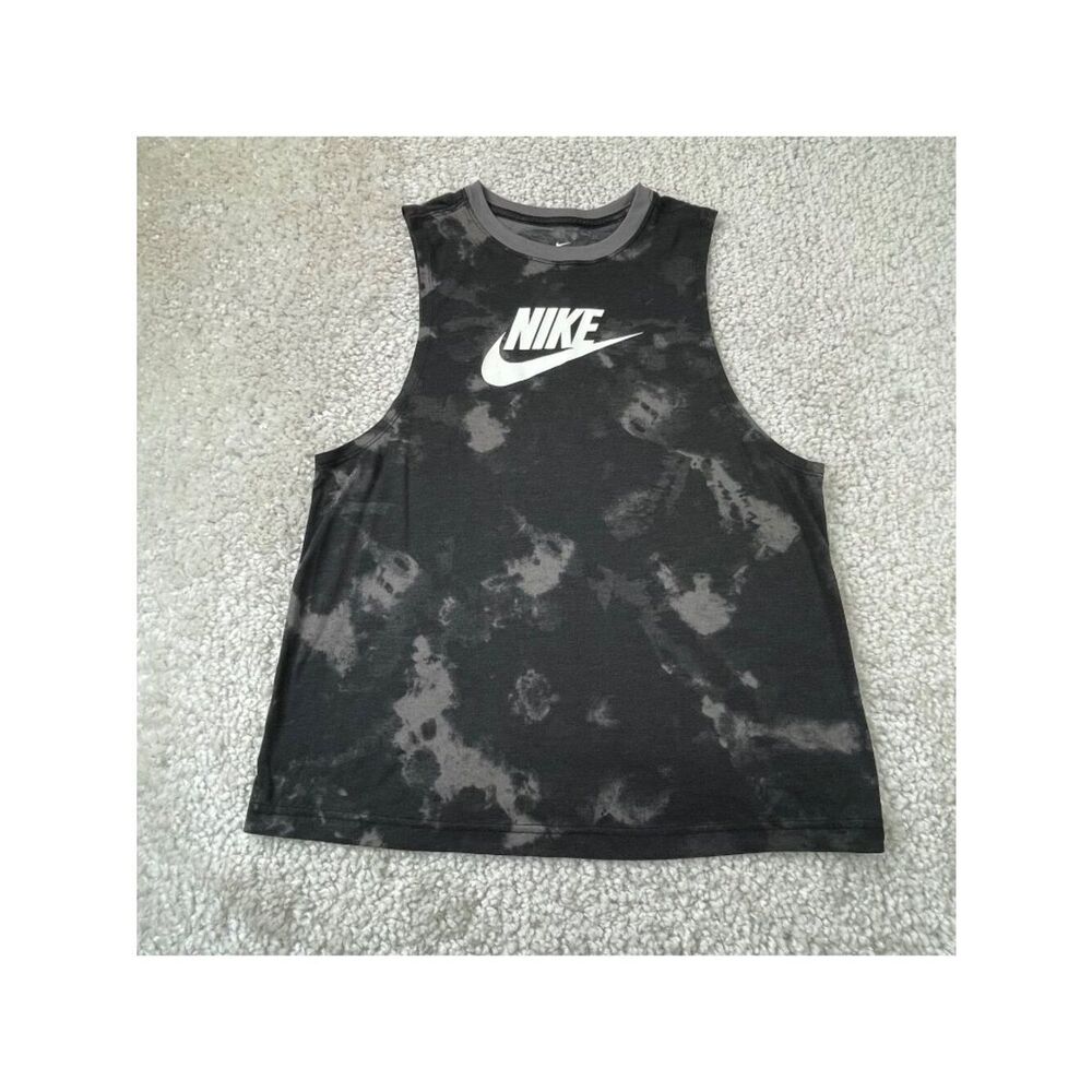 Nike Futura Graphic Tank Black Gray Tie Dye Womens Medium - Picture 2 of 7